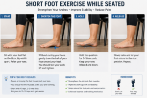 Perform short foot exercise for flat feet