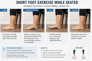 Perform short foot exercise for flat feet